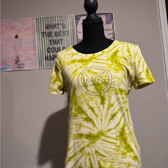 MICHAEL Michael Kors Tops - MICHAEL Michael Kors Lime Green Tie-Dye Short Sleeve Tee